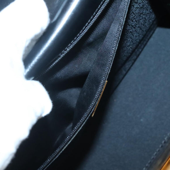 Gianni Versace Hand Bag Leather Black Gold Auth bs26704