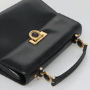 Gianni Versace Hand Bag Leather Black Gold Auth bs26704-6