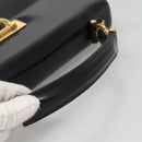 Gianni Versace Hand Bag Leather Black Gold Auth bs26704-7