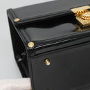VERSACE Vanity Bag Enamel Black Gold Auth bs26705-12