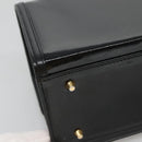 VERSACE Vanity Bag Enamel Black Gold Auth bs26705-14