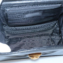 VERSACE Vanity Bag Enamel Black Gold Auth bs26705-11