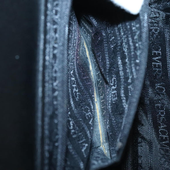 VERSACE Vanity Bag Enamel Black Gold Auth bs26705