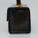 VERSACE Vanity Bag Enamel Black Gold Auth bs26705-5