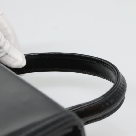 VERSACE Vanity Bag Enamel Black Gold Auth bs26705