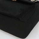 VERSACE Hand Bag Satin Black Silver Auth bs26706-10