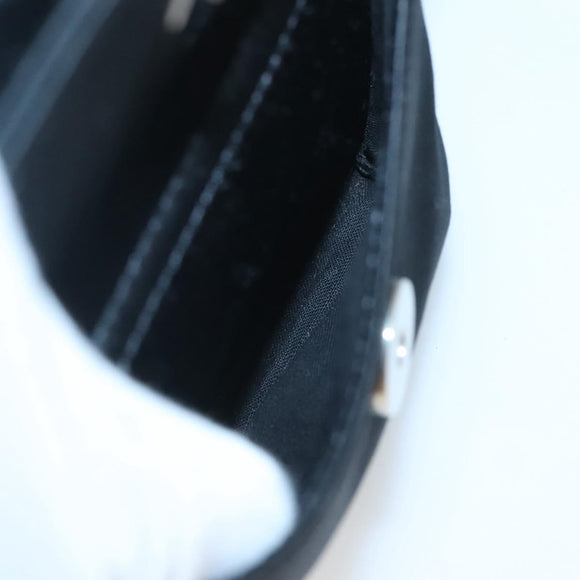 VERSACE Hand Bag Satin Black Silver Auth bs26706