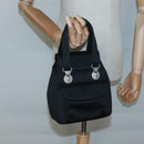 VERSACE Hand Bag Satin Black Silver Auth bs26706-20