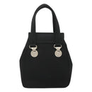VERSACE Hand Bag Satin Black Silver Auth bs26706-3
