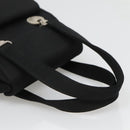 VERSACE Hand Bag Satin Black Silver Auth bs26706-7