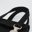 VERSACE Hand Bag Satin Black Silver Auth bs26706-8