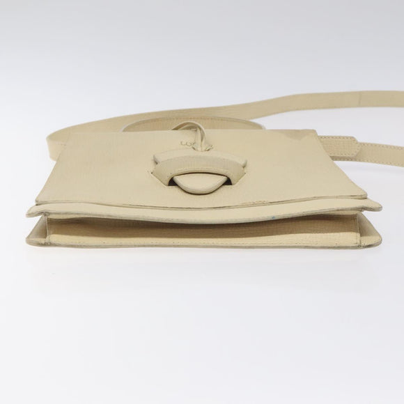 LOEWE Barcelona Hand Bag Leather 2way Beige Auth bs26715