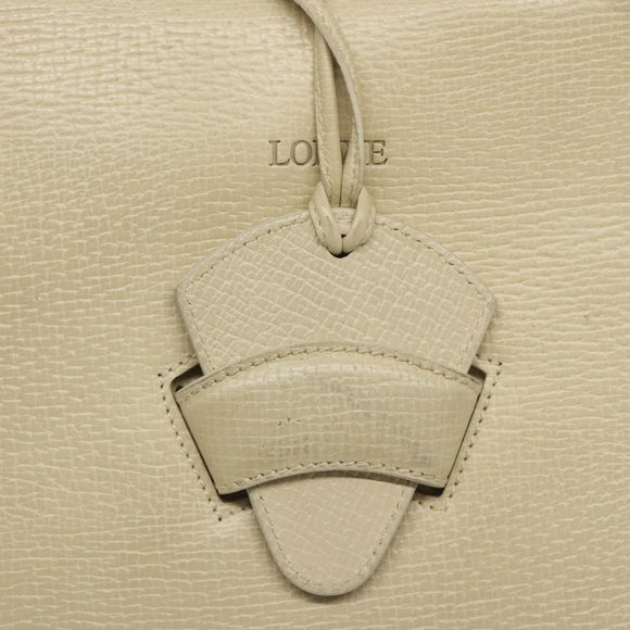 LOEWE Barcelona Hand Bag Leather 2way Beige Auth bs26715
