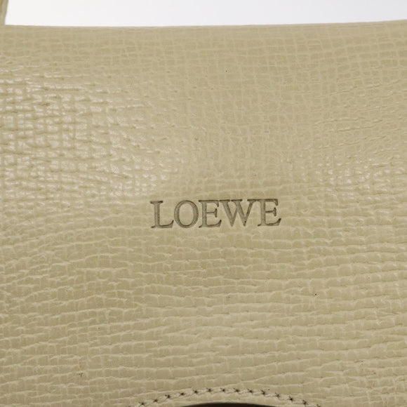 LOEWE Barcelona Hand Bag Leather 2way Beige Auth bs26715