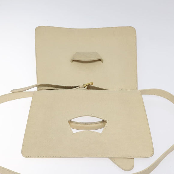 LOEWE Barcelona Hand Bag Leather 2way Beige Auth bs26715