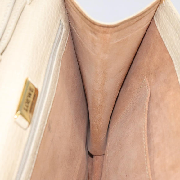 LOEWE Barcelona Hand Bag Leather 2way Beige Auth bs26715