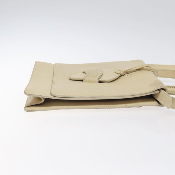 LOEWE Barcelona Hand Bag Leather 2way Beige Auth bs26715