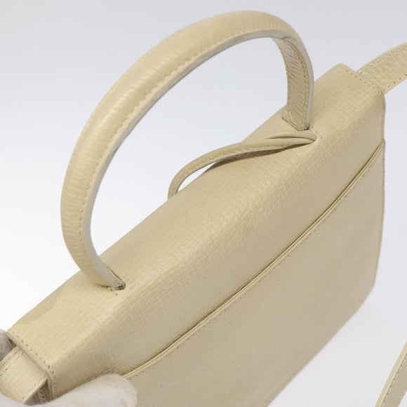 LOEWE Barcelona Hand Bag Leather 2way Beige Auth bs26715