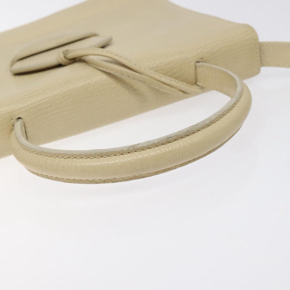 LOEWE Barcelona Hand Bag Leather 2way Beige Auth bs26715