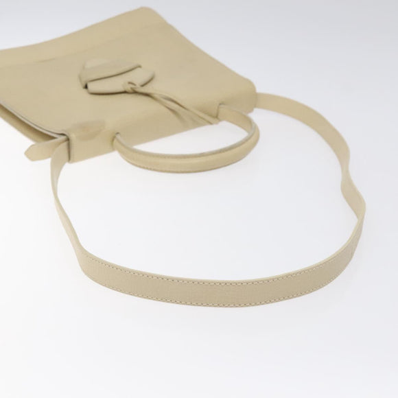 LOEWE Barcelona Hand Bag Leather 2way Beige Auth bs26715