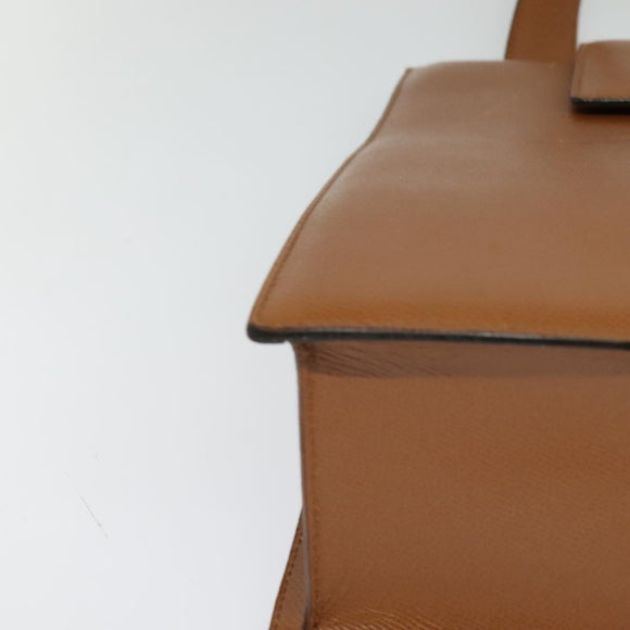 BVLGARI Shoulder Bag Leather Brown Silver Auth bs26717