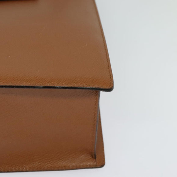 BVLGARI Shoulder Bag Leather Brown Silver Auth bs26717