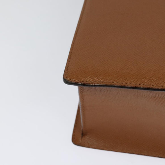 BVLGARI Shoulder Bag Leather Brown Silver Auth bs26717