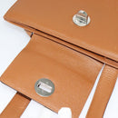 BVLGARI Shoulder Bag Leather Brown Silver Auth bs26717-10