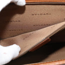 BVLGARI Shoulder Bag Leather Brown Silver Auth bs26717-20