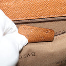 BVLGARI Shoulder Bag Leather Brown Silver Auth bs26717-12