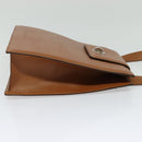 BVLGARI Shoulder Bag Leather Brown Silver Auth bs26717-4