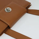 BVLGARI Shoulder Bag Leather Brown Silver Auth bs26717-6