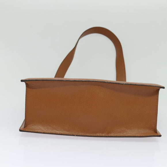 BVLGARI Shoulder Bag Leather Brown Silver Auth bs26717