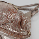 BVLGARI Chandra Tote Bag Leather Silver Auth bs26718-10