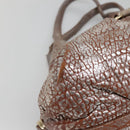 BVLGARI Chandra Tote Bag Leather Silver Auth bs26718-14