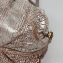 BVLGARI Chandra Tote Bag Leather Silver Auth bs26718-15