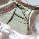 BVLGARI Chandra Tote Bag Leather Silver Auth bs26718-18