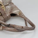 BVLGARI Chandra Tote Bag Leather Silver Auth bs26718-8