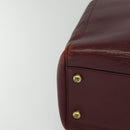 CARTIER Must Line Tote Bag Leather Bordeaux Gold Auth bs26721-9