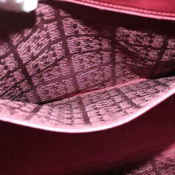 CARTIER Must Line Tote Bag Leather Bordeaux Gold Auth bs26721