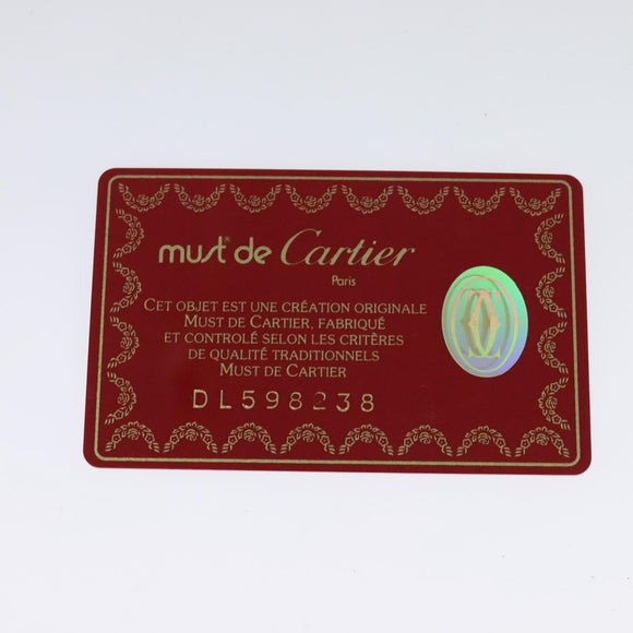 CARTIER Must Line Tote Bag Leather Bordeaux Gold Auth bs26721