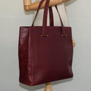 CARTIER Must Line Tote Bag Leather Bordeaux Gold Auth bs26721-21