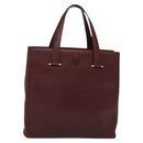 CARTIER Must Line Tote Bag Leather Bordeaux Gold Auth bs26721-13