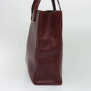 CARTIER Must Line Tote Bag Leather Bordeaux Gold Auth bs26721-3