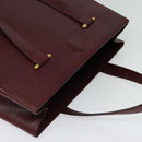 CARTIER Must Line Tote Bag Leather Bordeaux Gold Auth bs26721-6