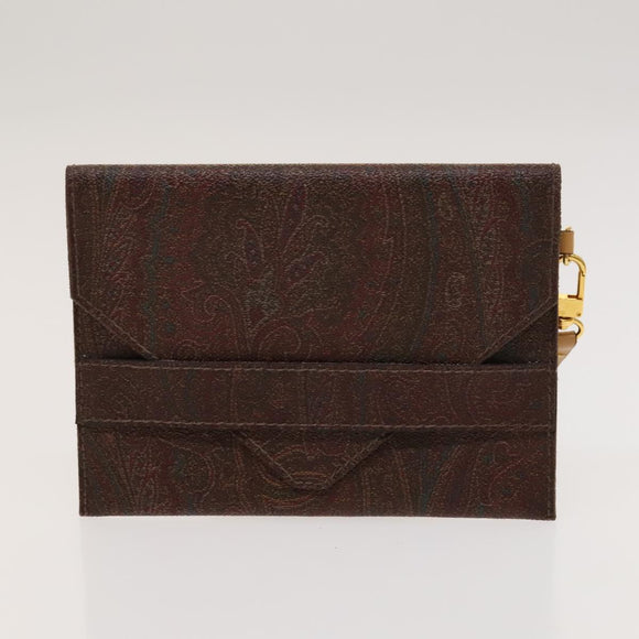 ETRO Paisley Bag PVC Canvas 2Set Brown Beige Auth bs26728