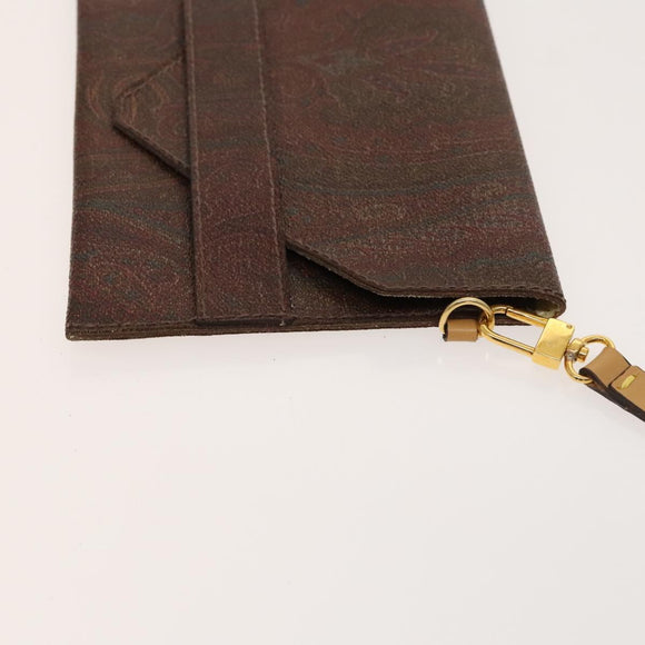 ETRO Paisley Bag PVC Canvas 2Set Brown Beige Auth bs26728