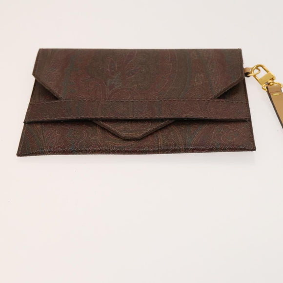 ETRO Paisley Bag PVC Canvas 2Set Brown Beige Auth bs26728