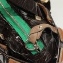 Chloe Hand Bag Enamel Brown Auth bs26736-10