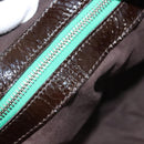 Chloe Hand Bag Enamel Brown Auth bs26736-18